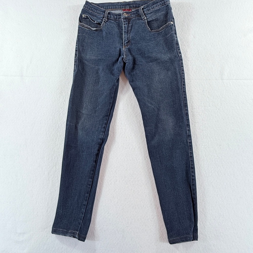 Dogpile Jeans Mens 32 Blue Dark Wash Straight Slim Leg Skatecore Punk Goth Vtg